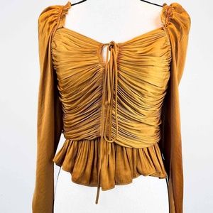 House of Harlow 1960 Gold Blouse NWT